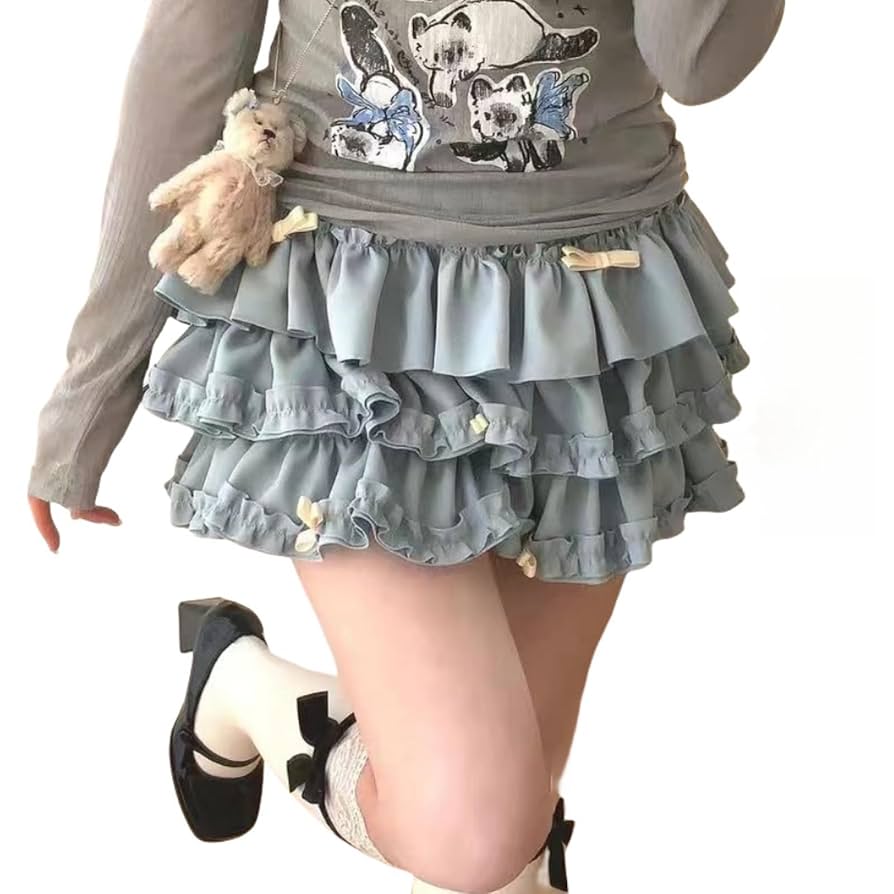 Amazon.co.jp: ミニ スカート 3層 ティアード インナーパンツ
